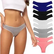 Kit 10 Calcinhas Femininas de Algodão Tanga Modelo Biquini Vies