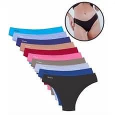 Kit 10 Calcinhas de Algodao Feminina Conforto Vies Adulto