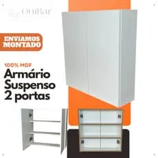 Armário Suspenso Para Banheiro Com 2 Portas 60x60x15cm