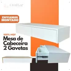 Mesa De Cabeceira Penteadeira Suspensa 2 Gavetas Em Mdf