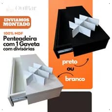 Penteadeira Suspensa 1 Gaveta Com Divisórias MDF