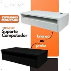 Prateleira Suspensa Para Computador ou Notebook Com Gaveta Para Teclado