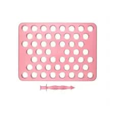 Placa Porcionadora De Doces 50 Furos 15g 35x25 cm Rosa Blue Star