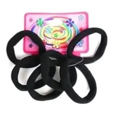 Xuxinha de Cabelo Rabico tipo Meia Preto 6 unidades.