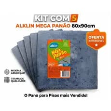 Kit 5 Pano De Chão Gigante Alklin Mega Panão 80x90 Super Absorção