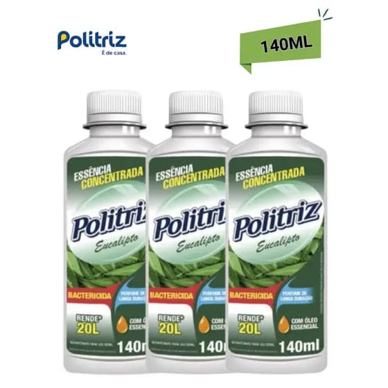 Essência Concentrada Eucalipto Politriz 140ml Rende 20L Bactericida