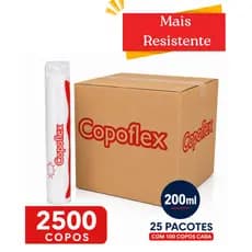 Caixa Copo Descartável Copoflex 200ml 2500 Unidades (25x100)