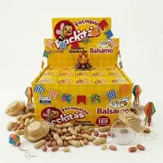 Paçoquinha Rockitas Balsamo Display com 150 Unidades - Paçoca Quadrada Tradicional 3kg