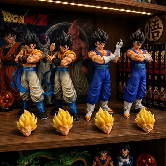 Action Figure Gogeta E Vegetto 28Cm Com 2 Cabeças Super Sayajin Dragon Ball Z Original