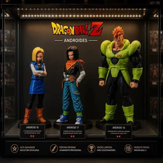 Action Figure Andróides Numero 16 17 18 Bandai Doutor Gero Andróides Banpresto