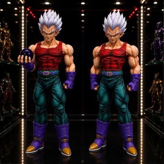 Action figure Baby Vegeta Absorção 28Cm Cabelo Branco Dragon Ball Z