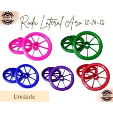 Roda Rodinha Lateral Apoio Aro 12 14 16 Nylon Plástico Azul Rosa Roxo Verde Vermelha Bicicleta Infantil Bike - Parke