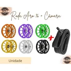 Kit Roda Nylon Plástico Aro 16 + Câmara de Ar Bicicleta Infantil MTB Bike - Wester