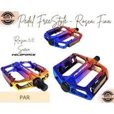 PAR Pedal Alumínio Plataforma FreeStyle Rosca Fina 1/2 Camaleão Sueco Esferado Bicicleta Bike - Veloforce