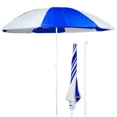 Guarda-Sol Central 1,80m Azul FPS 70 Proteção UV Estrutura Aço Praia Piscina