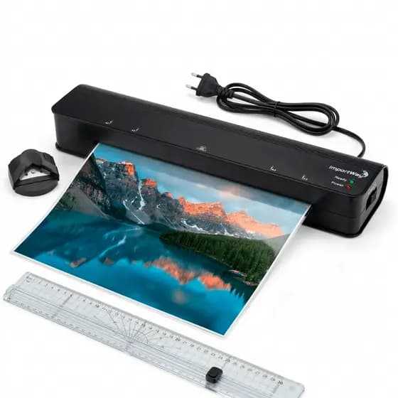 Kit Completo Plastificadora A3 Profissional 3 em 1 Quente E Frio Com Guilhotina E Arredondador