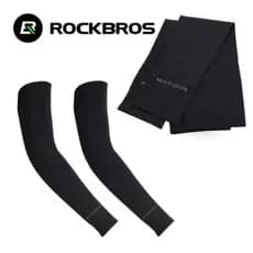 Par Manguito Esportivo Rockbros Compressão Braço Proteção UV50 Academia Moto Ciclismo Vôlei Premium