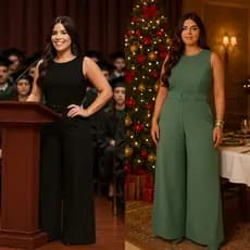 macacão pantalona com cinto moda feminina evangélica e plus size