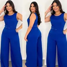 Macacão Plus Size Pantalona Moda Feminina