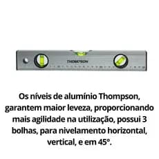 Régua Nível De Alumínio 2 Bolhas 30cm 12 Pol. 5uc Eda