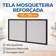 Tela Mosqueteira 125x155cm em Alumínio Com Reforço – Proteção Contra Insetos | Fácil Instalação