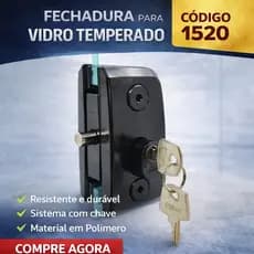Fechadura para Porta de Vidro Temperado modelo 1520