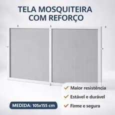 Tela Mosqueteira 105x155cm em Alumínio  Com Reforço– Proteção Contra Insetos | Fácil Instalação