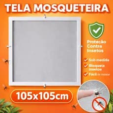 Tela Mosquiteira 105x105cm – Proteção Total Contra Insetos | Fácil Instalação