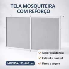 Tela Mosquiteira 125x140cm Com Reforço– Proteção Total Contra Insetos | Fácil Instalação