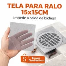 Tela Para Ralo 15x15cm – Impede Subida de Baratas, Insetos e Bichos