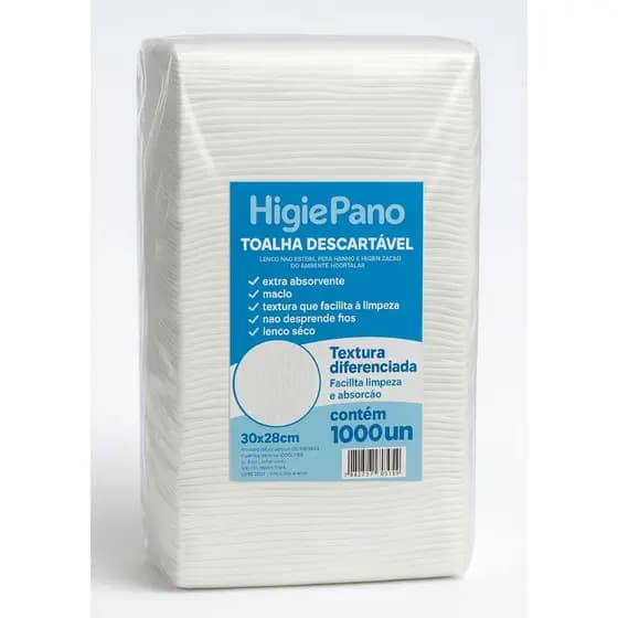 1000Un Lenço Multiuso Higiepano para Banho e Limpeza Diária
