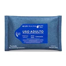 40Un Lenço Umedecido Geriatrico Uso Adulto Para Banho no Leito Higiene Corporal