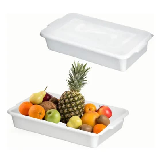Kit C/ 10 Caixas Gourmet plástica Com Tampa Branca 8 L açougue cozinha restaurante Santana