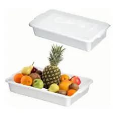 Kit C/ 10 Caixas Gourmet plástica Com Tampa Branca 8 L açougue cozinha restaurante Santana