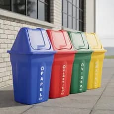 Kit 4 Lixeiras Coleta Seletiva Papel Plástico Vidro e Metal
