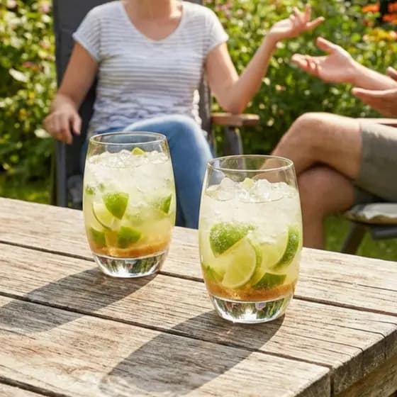 Jogo de Copos de Vidro Aruba 465ml Nadir Figueiredo para Drinks Transparente e Resistente