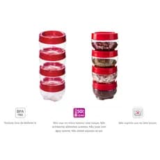 Kit Potes Organizador Rosca Empilhável Multiuso 155ml/380ML  porta tempero/treco/parafuso/botão