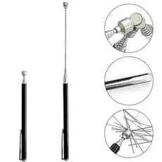 Bastão formato de caneta com prendedor  de bolso causa telescópico 66 cm aberto ponta magnética magnetismo pega objetos