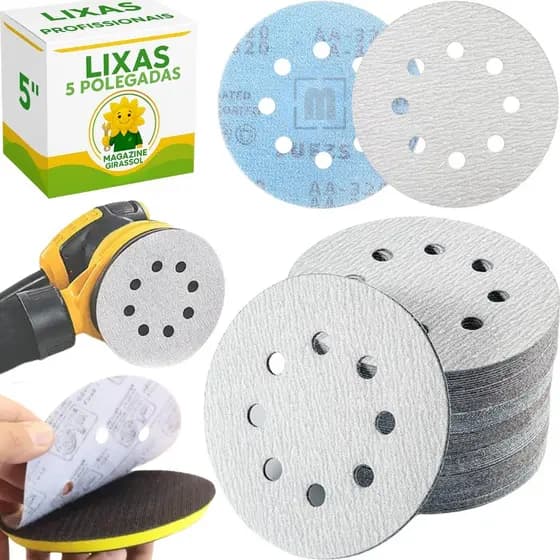 50 X Lixas Disco Anti-Empastamento 5 Polegadas 125mm 8 Furos Pluma Lixadeira Politriz KaQi