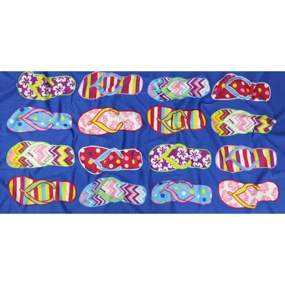 Toalha de Praia Estampada Aveludada 70X140cm Poliéster #08