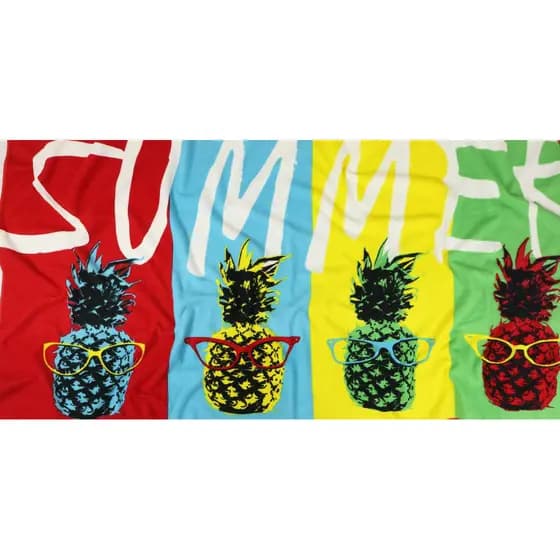Toalha de Praia Estampada Aveludada 70X140cm Poliéster #10
