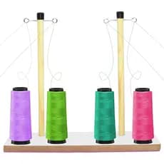 Suporte De Madeira Porta Fio 4 Cones Para Maquina Domestica