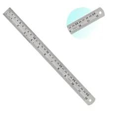 Régua Aço Inox 30 Cm 12 Pol. Patchwork Artesanato Scrapbook