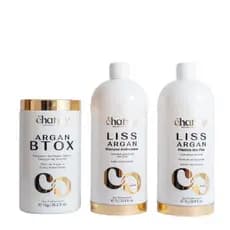 Kit Progressiva Liss Argan Charmy Profissional Step 1 e 2 + Botox 1kg Redutor de Volume