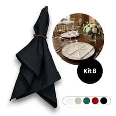Kit 8 Guardanapos Oxford Em Tecido Com Bainha 30x30cm Cores