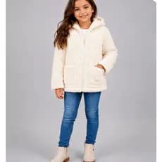 Casaco Infantil Menina Teddy Peluciado com Capuz Inverno