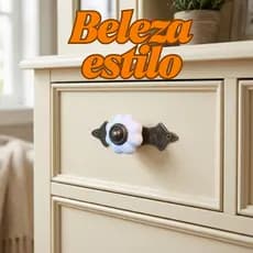 Puxador para gavetas portas e armários rustico colonial pitanga cristal