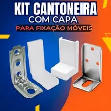 kit  com 4 Cantoneira Suporte Aéreo Fixação De Móveis Com Capa