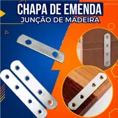 kit 50 Unidades Chapa união de 2 furos ou 4 furos metal madeira novo