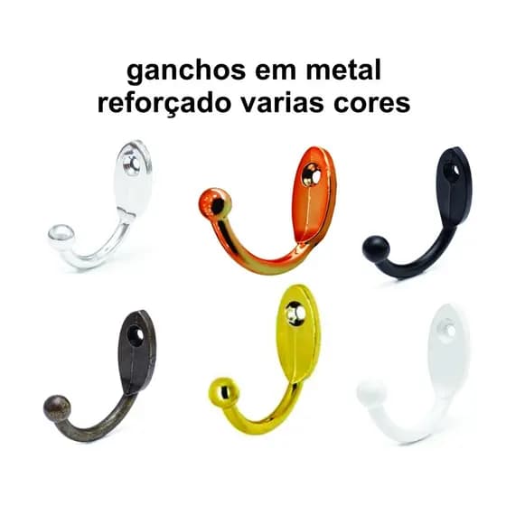 Gancho Cabide Reforçado De Metal Diversas Cores